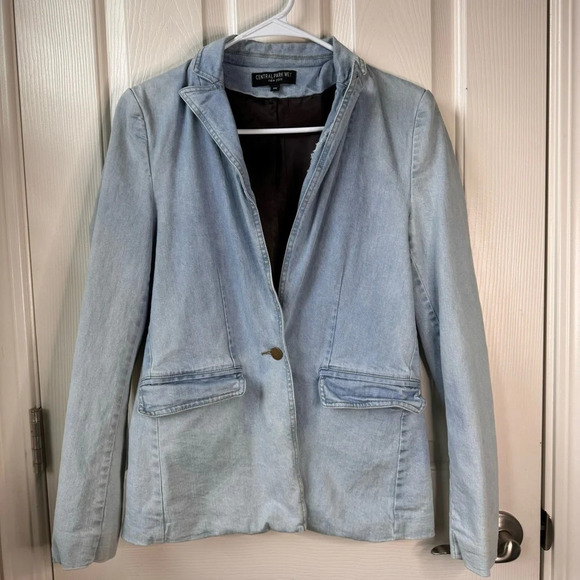 Central Park WestNew York x Revolve 2-in-one Hooded Denim Blazer XS FLAWED - Picture 12 of 15